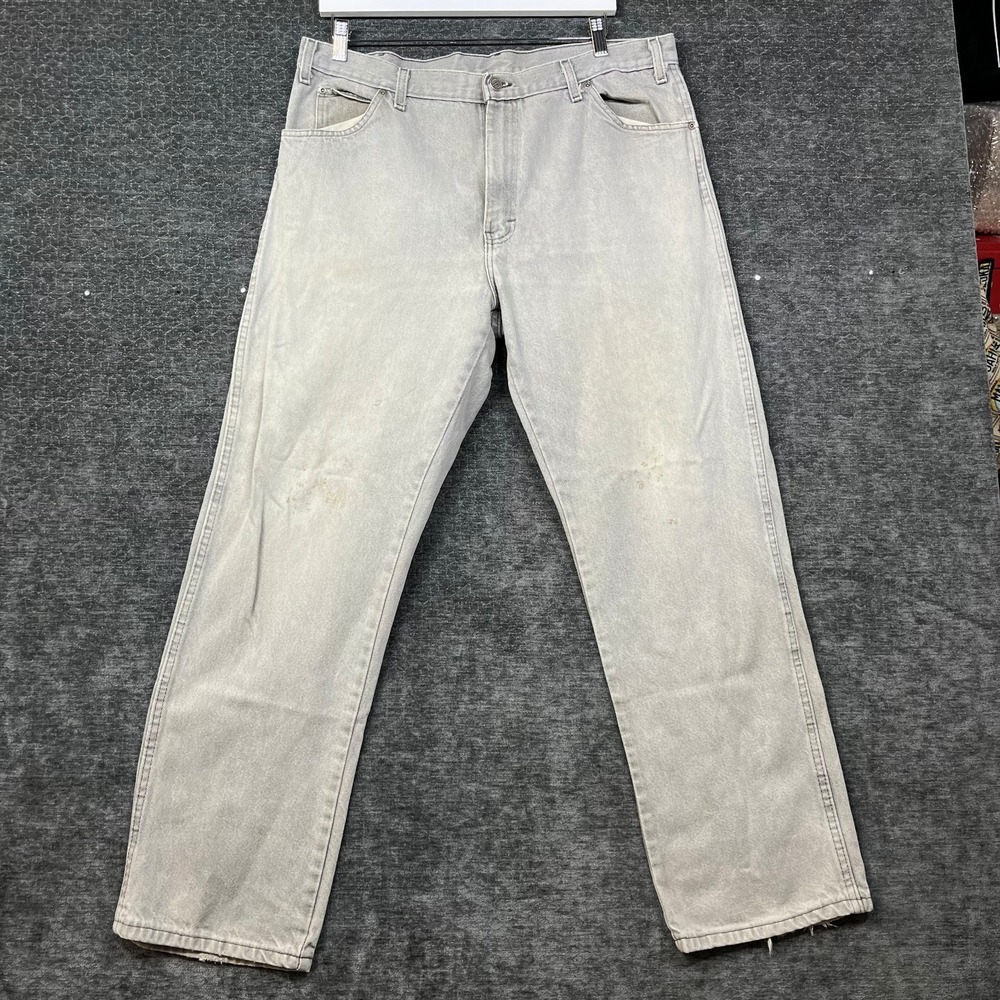 Dickies Jeans Men's Gray Denim Pockets Regular Fit Straight Workwear - 38X32